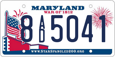 MD license plate 8AD5041