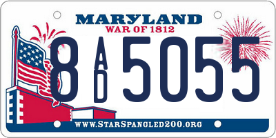 MD license plate 8AD5055