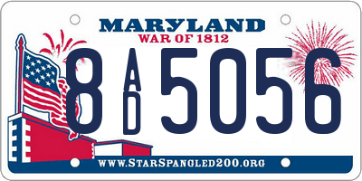 MD license plate 8AD5056