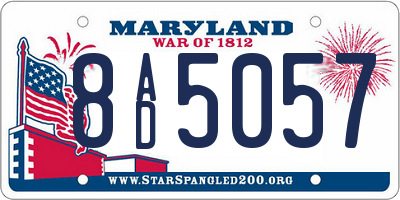 MD license plate 8AD5057