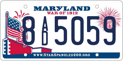 MD license plate 8AD5059