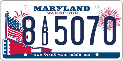 MD license plate 8AD5070