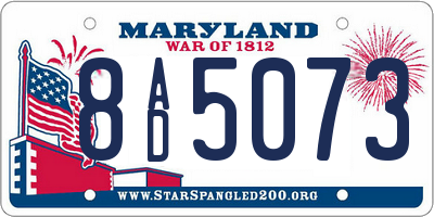 MD license plate 8AD5073
