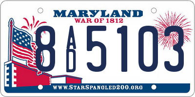 MD license plate 8AD5103