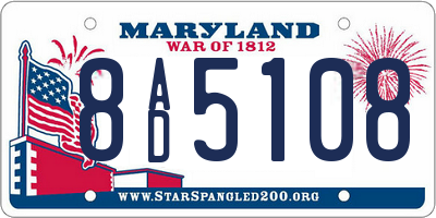 MD license plate 8AD5108