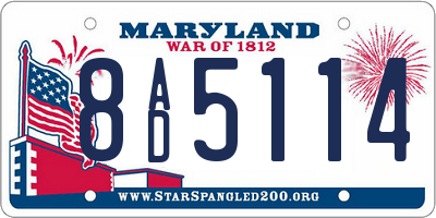 MD license plate 8AD5114