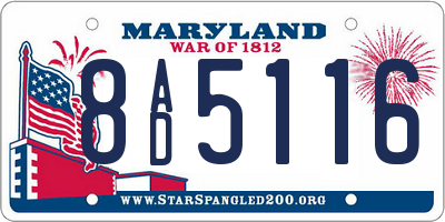 MD license plate 8AD5116