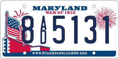 MD license plate 8AD5131