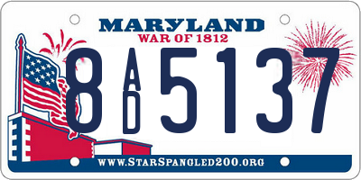 MD license plate 8AD5137