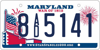 MD license plate 8AD5141