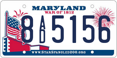 MD license plate 8AD5156