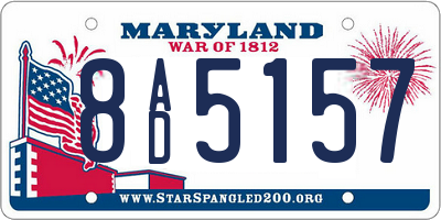 MD license plate 8AD5157