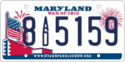 MD license plate 8AD5159