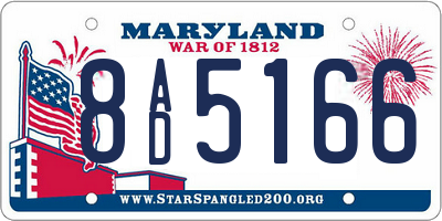 MD license plate 8AD5166