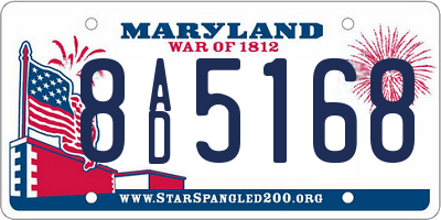 MD license plate 8AD5168