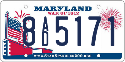 MD license plate 8AD5171