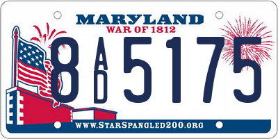 MD license plate 8AD5175