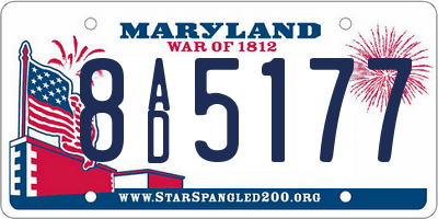 MD license plate 8AD5177