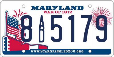 MD license plate 8AD5179