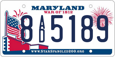 MD license plate 8AD5189