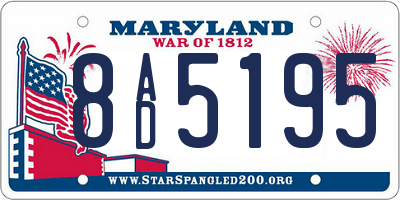 MD license plate 8AD5195