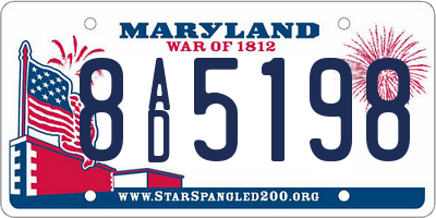 MD license plate 8AD5198