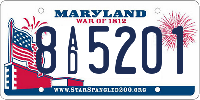 MD license plate 8AD5201