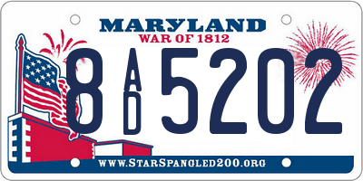 MD license plate 8AD5202