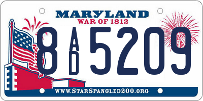 MD license plate 8AD5209