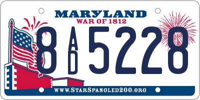MD license plate 8AD5228