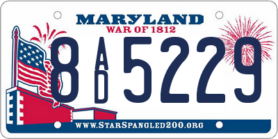 MD license plate 8AD5229