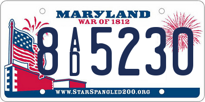 MD license plate 8AD5230