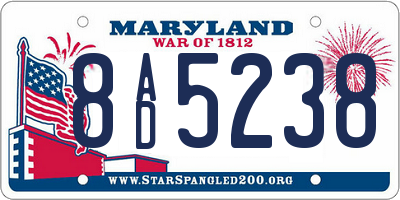 MD license plate 8AD5238