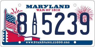 MD license plate 8AD5239