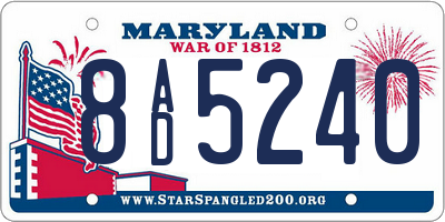 MD license plate 8AD5240