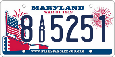MD license plate 8AD5251
