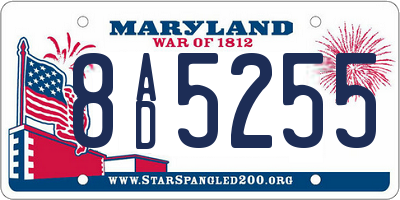 MD license plate 8AD5255