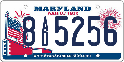 MD license plate 8AD5256
