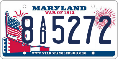 MD license plate 8AD5272