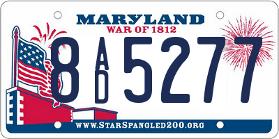 MD license plate 8AD5277