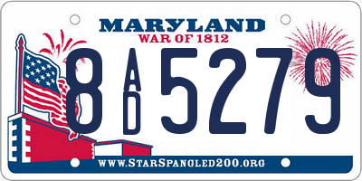 MD license plate 8AD5279