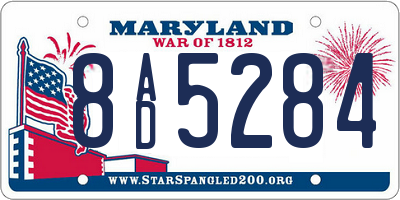 MD license plate 8AD5284