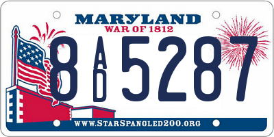 MD license plate 8AD5287