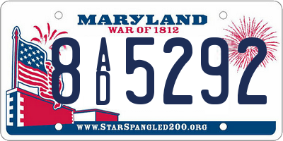 MD license plate 8AD5292
