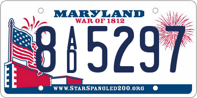 MD license plate 8AD5297