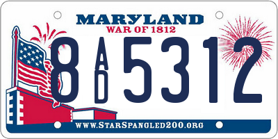 MD license plate 8AD5312