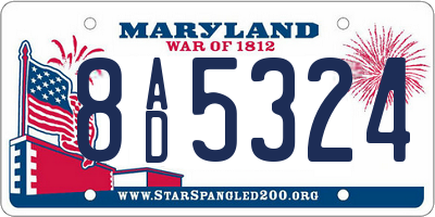 MD license plate 8AD5324