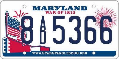 MD license plate 8AD5366