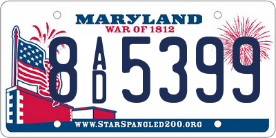 MD license plate 8AD5399