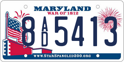 MD license plate 8AD5413